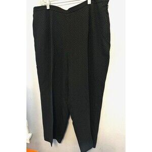 Womens Pants, Talbots,  18W,  Elastic Back Waist, Black with dots, side zip